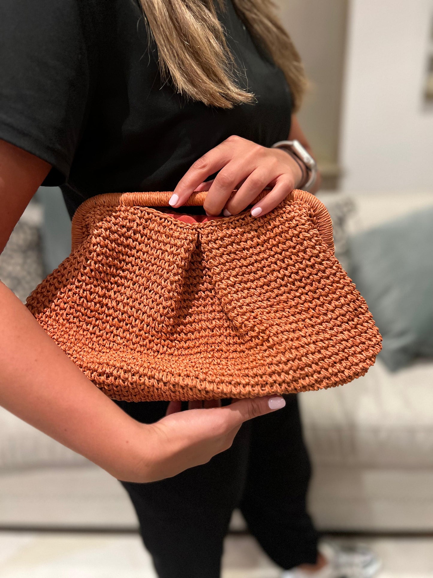Raffia Clutch