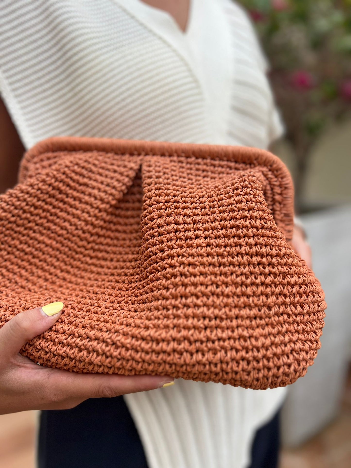 Raffia Clutch