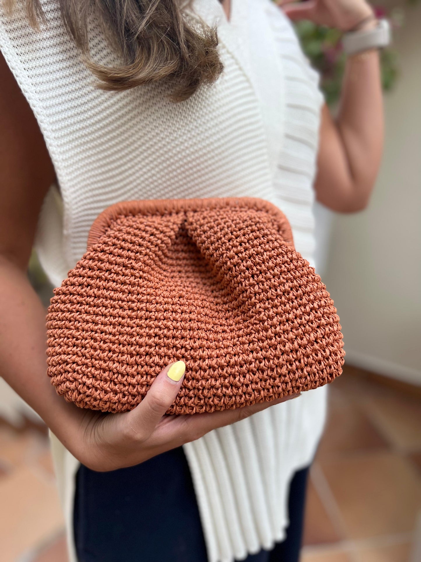 Raffia Clutch