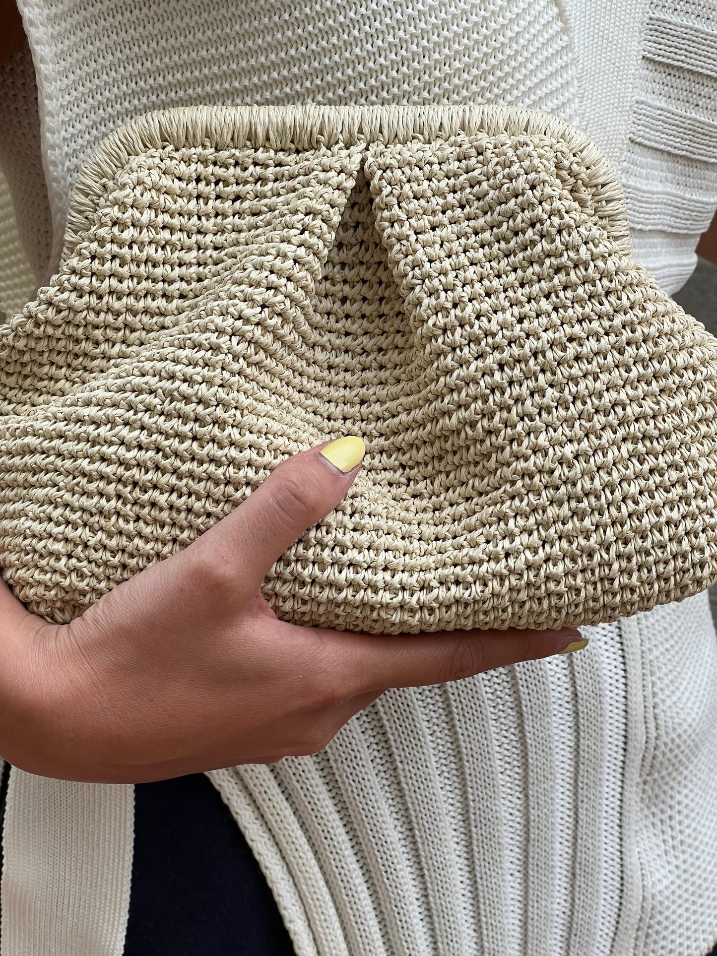 Raffia Clutch