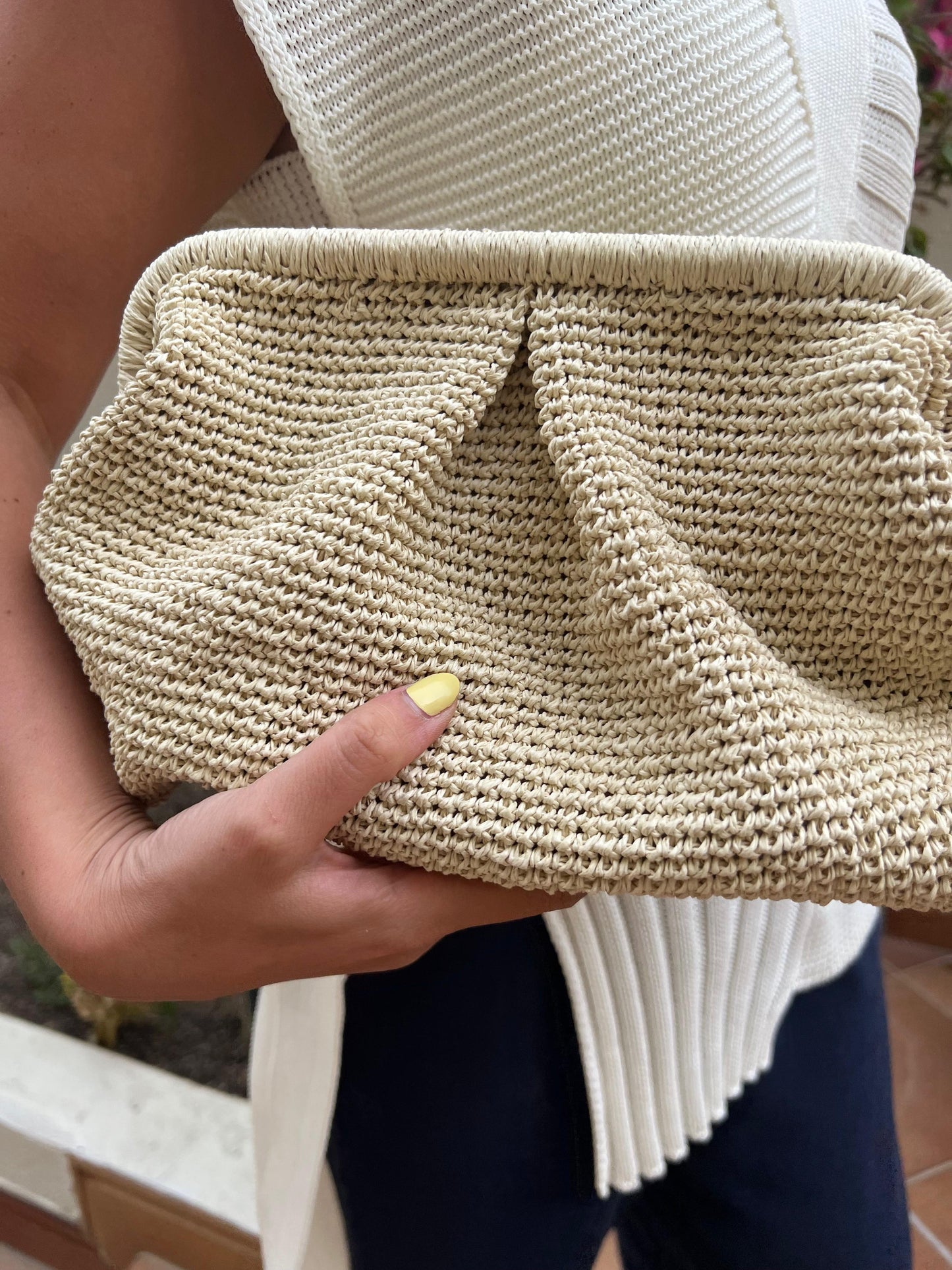 Raffia Clutch