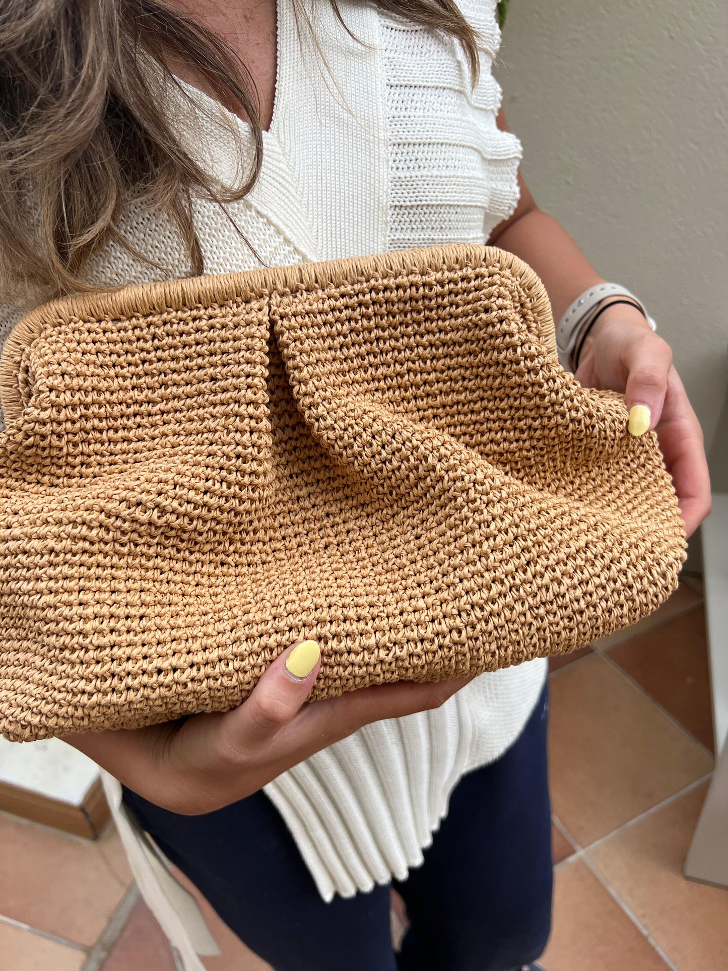 Raffia Clutch