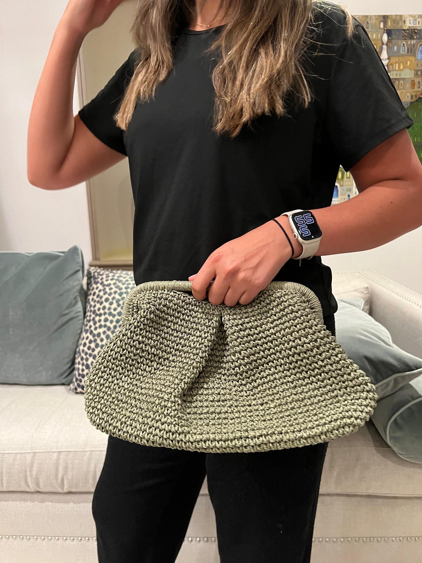 Raffia Clutch
