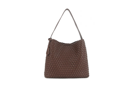 Luna Hobo Tote in Brown, front view