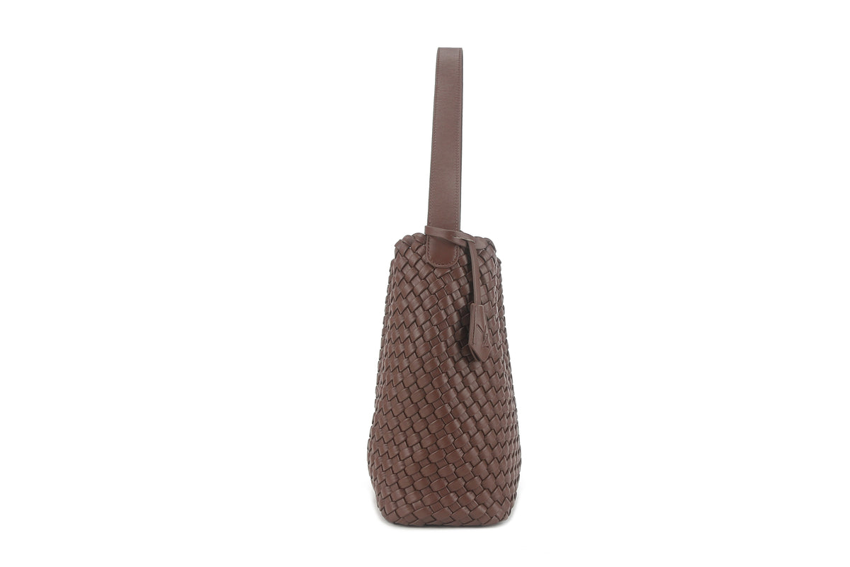 Luna Hobo Tote in Brown, side view