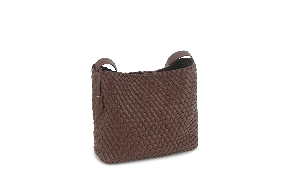 Luna Hobo Tote in Brown, back view